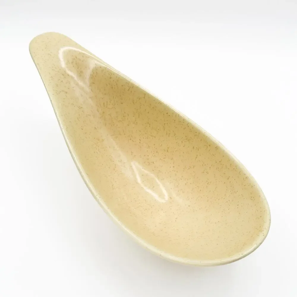 Metlox Poppytrail Mid Century Speckled Freeform Yellow Gravy Boat Serving Dish
